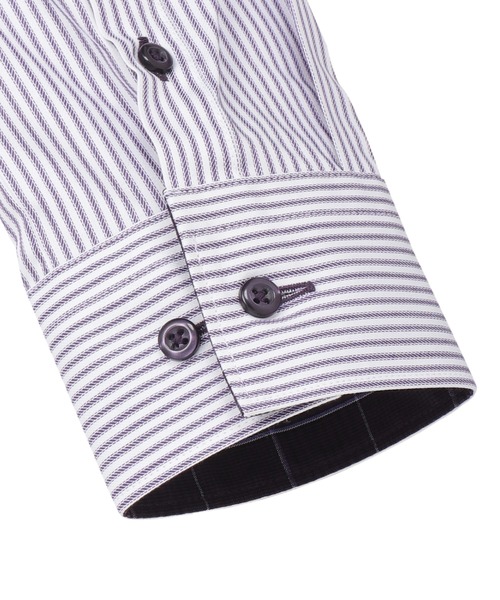 TOKYO SHIRTS(トウキョウシャツ)の「形態安定ノーアイロン ワイド 長袖ビジネスワイシャツ(ビジネスシャツ・レディース・パープル・M/XS/S/L/LL/XL)」の4枚目の写真