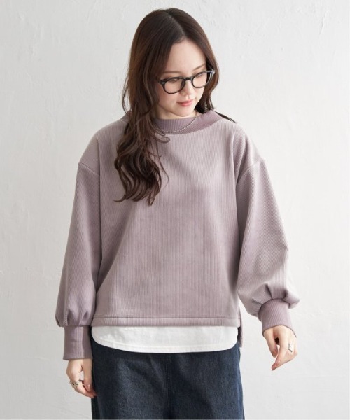 LBC(エルビーシー)の「【お得だ値】ベロアコールフェイクプルオーバー(Tシャツ/カットソー・レディース・チャコールグレー/ピンク/カーキブラウン/モカ・M/L)」の15枚目の写真