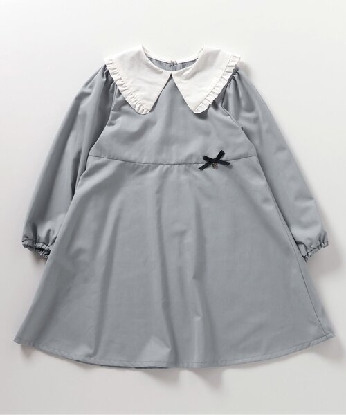 セール】【フォーマル対応/ジュニア対応】フリル衿フレアワンピース＿