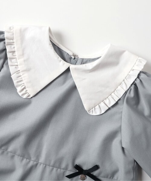 apres les cours（アプレレクール）の「【フォーマル対応/ジュニア対応】フリル衿フレアワンピース＿アプレレクールマシェリ（ワンピース・キッズ・ライトグレー/ブラック・140/130/120/110/100/90/80）」の13枚目の写真