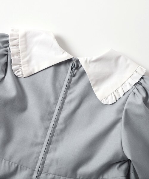 apres les cours（アプレレクール）の「【フォーマル対応/ジュニア対応】フリル衿フレアワンピース＿アプレレクールマシェリ（ワンピース・キッズ・ライトグレー/ブラック・140/130/120/110/100/90/80）」の14枚目の写真