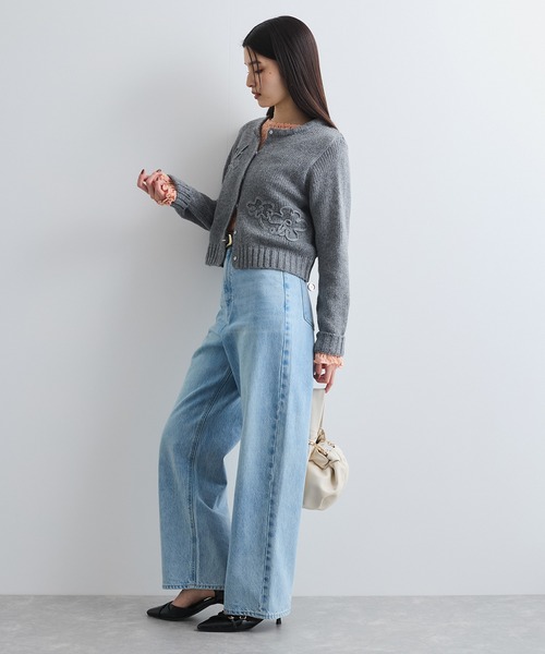 VIS(ビス)の「【WEB限定】刺繍フラワーカーディガン(カーディガン/ボレロ・レディース・グレー/キナリ/ブラック・FREE)」の13枚目の写真