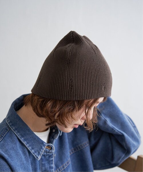 notch.（ノッチ）の「ダメージニットビーニー（ニットキャップ/ビーニー・レディース・ブラック/グレー/ブラウン・ONESIZE）」の5枚目の写真