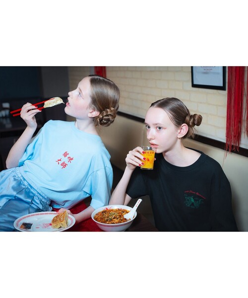 mmts(マミタス)の「中華龍 Tシャツ(Tシャツ/カットソー・レディース・ホワイト/サックスブルー・S/XL/L/M)」の9枚目の写真