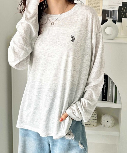 U.S. POLO ASSN.(ユーエスポロアッスン)の「GeeRA別注【U.S. POLO ASSN.】ユーエスポロアッスン インナー使いにちょうどいい! やわらかスラブロンT カラー&ボーダー(Tシャツ/カットソー・レディース・ホワイト系その他/ブラック/ピンク系その他/オートミール/オフホワイト/ブルー系その他・LARGE/X-LARGE/MEDIUM)」の14枚目の写真