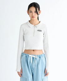 25 WS TELECO SHORT P/DCハーフジップショート丈カットソー