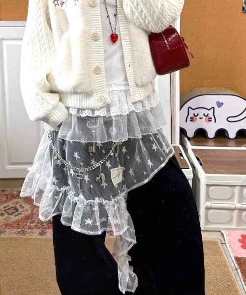 Achic(アシック)の「☆レースラップスカート(スカート・レディース・ホワイト・M)」の2枚目の写真