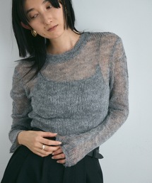 Airly mohair knit mini tops / 甘編みモヘアニットトップス