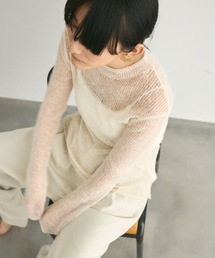 Airly mohair knit mini tops / 甘編みモヘアニットトップス