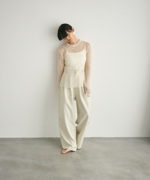 Lutim by u(ルチバイユー)の「Airly mohair knit mini tops / 甘編みモヘアニットトップス(ニット/セーター・レディース・ライトグリーン/グレー/ブラック/グレイッシュベージュ/ライトブルー・FREE)」の20枚目の写真