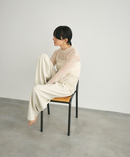 Lutim by u(ルチバイユー)の「Airly mohair knit mini tops / 甘編みモヘアニットトップス(ニット/セーター・レディース・ライトグリーン/グレー/ブラック/グレイッシュベージュ/ライトブルー・FREE)」の21枚目の写真