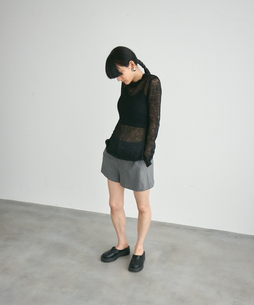 Lutim by u(ルチバイユー)の「Airly mohair knit mini tops / 甘編みモヘアニットトップス(ニット/セーター・レディース・ライトグリーン/グレー/ブラック/グレイッシュベージュ/ライトブルー・FREE)」の7枚目の写真