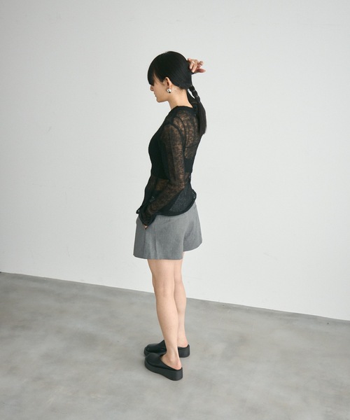 Lutim by u(ルチバイユー)の「Airly mohair knit mini tops / 甘編みモヘアニットトップス(ニット/セーター・レディース・ライトグリーン/グレー/ブラック/グレイッシュベージュ/ライトブルー・FREE)」の8枚目の写真