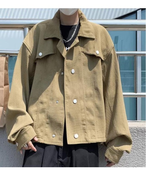 revertical(リバーティカル)の「ワッフルショート丈ジャケット(その他アウター・メンズ・ブラック/ベージュ・MEDIUM/LARGE)」の1枚目の写真