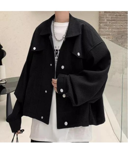 revertical(リバーティカル)の「ワッフルショート丈ジャケット(その他アウター・メンズ・ブラック/ベージュ・MEDIUM/LARGE)」の15枚目の写真