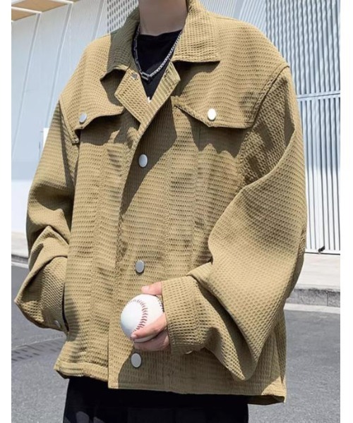 revertical(リバーティカル)の「ワッフルショート丈ジャケット(その他アウター・メンズ・ブラック/ベージュ・MEDIUM/LARGE)」の6枚目の写真