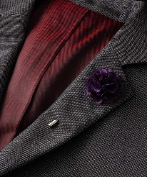 Quit Running（クイトランニング）の「ラペルピン ブートニエール 花 専用BOX付（ネクタイピン・メンズ・ミント/ボルドー/アイボリー/バイオレット/ライトピンク/ブルーグリーン/プラム/ブラウン/ホワイト/ブラック/ブルー/グリーン・FREE）」の10枚目の写真