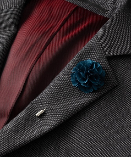 Quit Running（クイトランニング）の「ラペルピン ブートニエール 花 専用BOX付（ネクタイピン・メンズ・ミント/ボルドー/アイボリー/バイオレット/ライトピンク/ブルーグリーン/プラム/ブラウン/ホワイト/ブラック/ブルー/グリーン・FREE）」の9枚目の写真