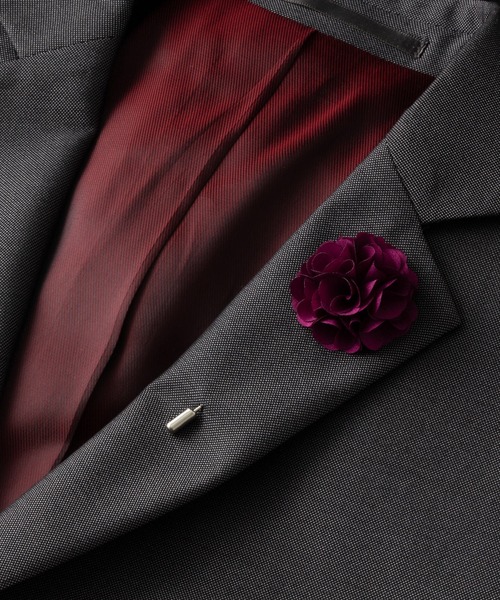 Quit Running（クイトランニング）の「ラペルピン ブートニエール 花 専用BOX付（ネクタイピン・メンズ・ミント/ボルドー/アイボリー/バイオレット/ライトピンク/ブルーグリーン/プラム/ブラウン/ホワイト/ブラック/ブルー/グリーン・FREE）」の11枚目の写真