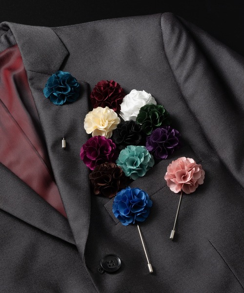 Quit Running（クイトランニング）の「ラペルピン ブートニエール 花 専用BOX付（ネクタイピン・メンズ・ミント/ボルドー/アイボリー/バイオレット/ライトピンク/ブルーグリーン/プラム/ブラウン/ホワイト/ブラック/ブルー/グリーン・FREE）」の20枚目の写真