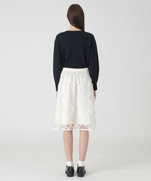 BLUE LABEL CRESTBRIDGE（ブルーレーベルクレストブリッジ）の「クレストブリッジチェックチュールスカート（スカート・レディース・ブラック/オフホワイト・38/36）」の5枚目の写真