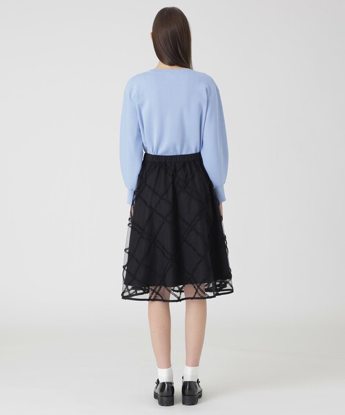 BLUELABELCRESTBRIDGE現行商品チェックチュールスカート セール】クレストブリッジチェックチュールスカート（スカート）｜BLUE
