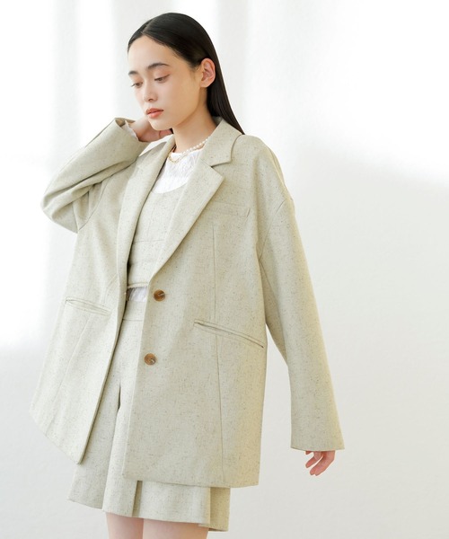 VIS（ビス）の「サマーツイードシングルジャケット（テーラードジャケット・レディース・イエロー系その他3/ホワイト系その他5・FREE）」の6枚目の写真