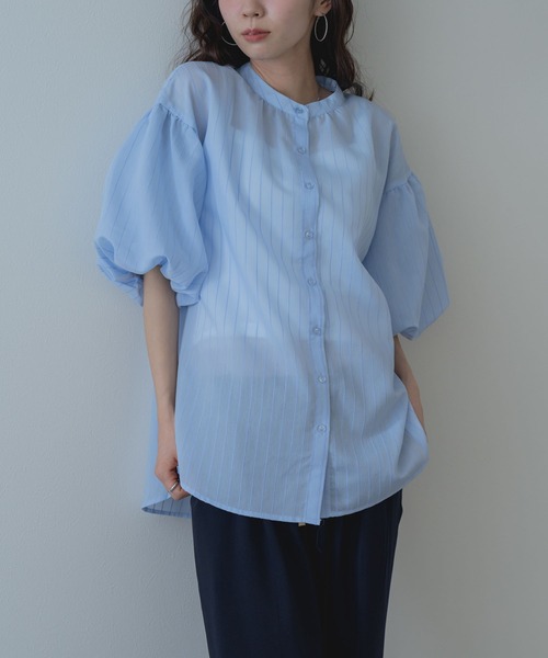 SABUROKU(サブロク)の「【SABUROKU】 着るだけで 華やぐ 半袖 バルーン袖 ボリュームスリーブ ブラウス / ハーフスリーブ(シャツ/ブラウス・レディース・ブラック/オフホワイト/イエロー/ブルー・M)」の17枚目の写真