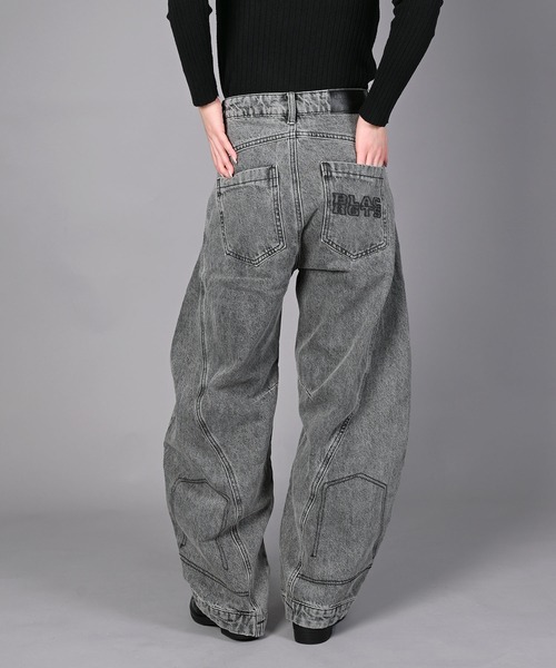 HOOK(フック)の「新色追加!HOOK -select- 逆さデザインバルーンジーンズ(デニムパンツ・メンズ・ブラック/ネイビー/ブラック系その他/ブルー系その他/ライトブルー/グレー・SMALL/MEDIUM/LARGE)」の3枚目の写真