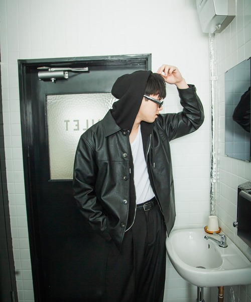 ZIP FIVE -White Line-(ジップファイブホワイトライン)の「【White Line】 ワッフル ダブルジップパーカー/ 短丈 ジップパーカー(パーカー・メンズ・ナチュラル/ブラック/グレー・MEDIUM/X-LARGE/LARGE)」の17枚目の写真