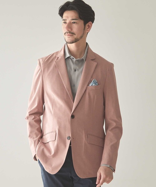 UNION STATION(ユニオンステーション)の「ストレッチスラブカチオンテーラードジャケット(テーラードジャケット・メンズ・ライトグレー/ブルー/ピンク・M/S/LL/L)」の3枚目の写真