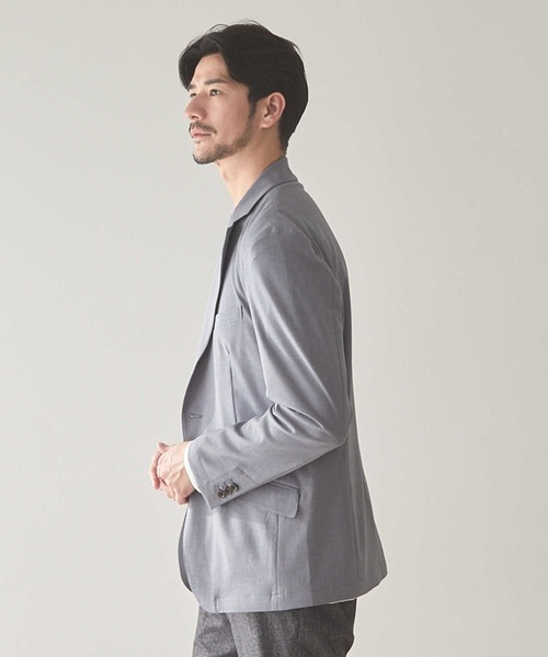 UNION STATION(ユニオンステーション)の「ストレッチスラブカチオンテーラードジャケット(テーラードジャケット・メンズ・ライトグレー/ブルー/ピンク・M/S/LL/L)」の5枚目の写真