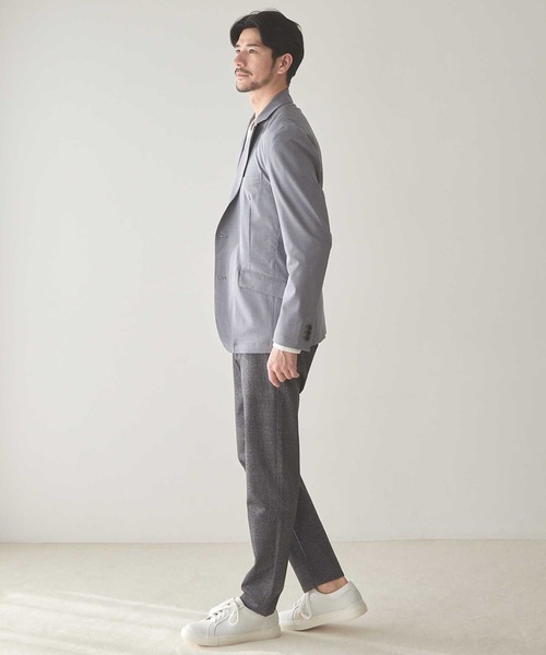 UNION STATION(ユニオンステーション)の「ストレッチスラブカチオンテーラードジャケット(テーラードジャケット・メンズ・ライトグレー/ブルー/ピンク・M/S/LL/L)」の8枚目の写真