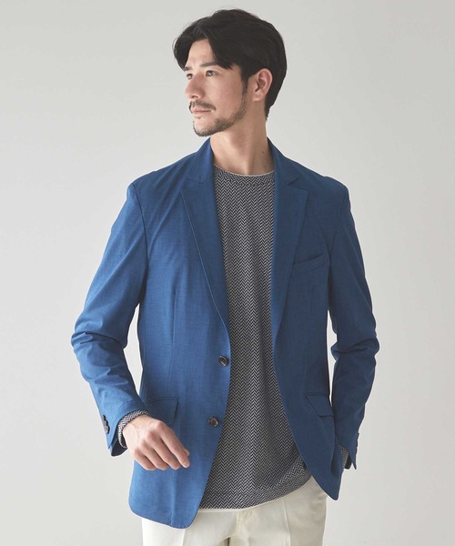 UNION STATION(ユニオンステーション)の「ストレッチスラブカチオンテーラードジャケット(テーラードジャケット・メンズ・ライトグレー/ブルー/ピンク・M/S/LL/L)」の10枚目の写真