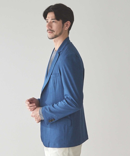 UNION STATION(ユニオンステーション)の「ストレッチスラブカチオンテーラードジャケット(テーラードジャケット・メンズ・ライトグレー/ブルー/ピンク・M/S/LL/L)」の11枚目の写真