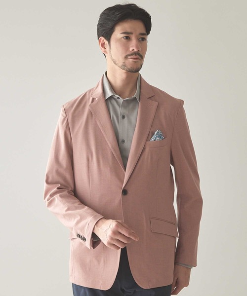 UNION STATION(ユニオンステーション)の「ストレッチスラブカチオンテーラードジャケット(テーラードジャケット・メンズ・ライトグレー/ブルー/ピンク・M/S/LL/L)」の16枚目の写真