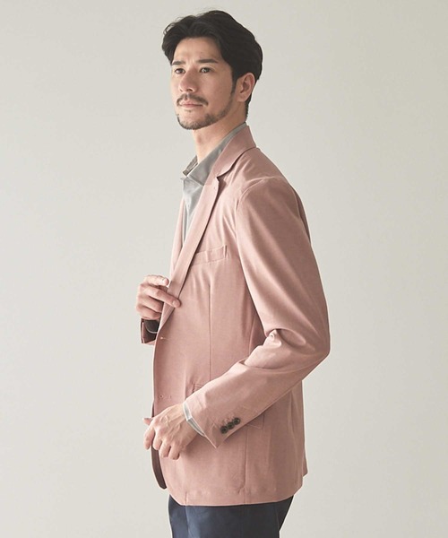 UNION STATION(ユニオンステーション)の「ストレッチスラブカチオンテーラードジャケット(テーラードジャケット・メンズ・ライトグレー/ブルー/ピンク・M/S/LL/L)」の17枚目の写真