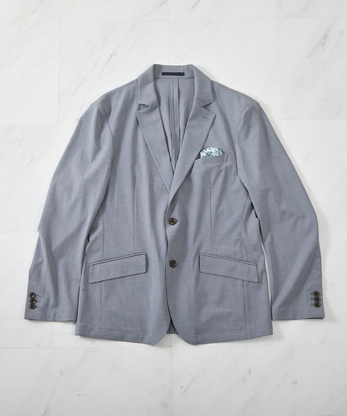 UNION STATION(ユニオンステーション)の「ストレッチスラブカチオンテーラードジャケット(テーラードジャケット・メンズ・ライトグレー/ブルー/ピンク・M/S/LL/L)」の22枚目の写真
