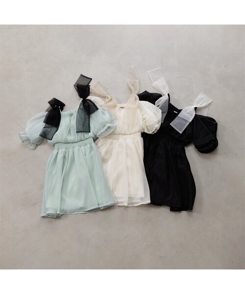 セール】ふんわり肩りぼんワンピ（ワンピース）｜algy（アルジー）の