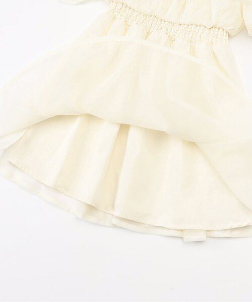 algy（アルジー）の「ふんわり肩りぼんワンピ（ワンピース・キッズ・ブラック/アイボリー/サックスブルー・XX-SMALL/X-SMALL/MEDIUM/SMALL）」の12枚目の写真