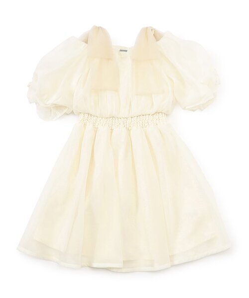 algy（アルジー）の「ふんわり肩りぼんワンピ（ワンピース・キッズ・ブラック/アイボリー/サックスブルー・XX-SMALL/X-SMALL/MEDIUM/SMALL）」の13枚目の写真