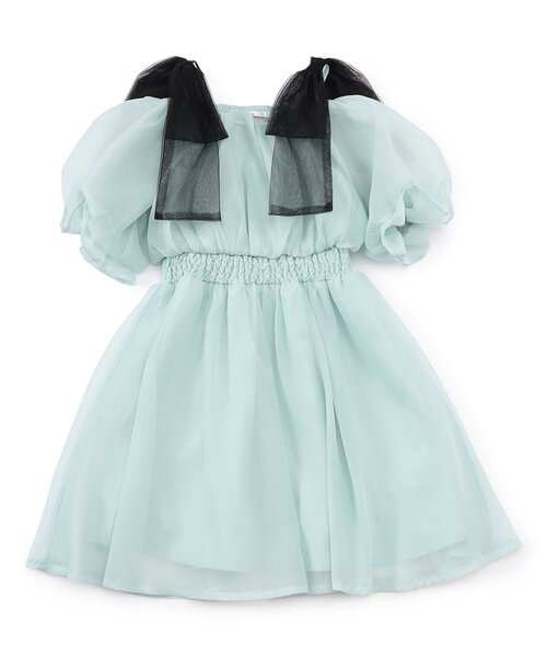 algy（アルジー）の「ふんわり肩りぼんワンピ（ワンピース・キッズ・ブラック/アイボリー/サックスブルー・XX-SMALL/X-SMALL/MEDIUM/SMALL）」の14枚目の写真