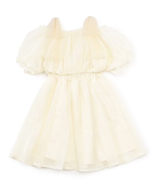 algy（アルジー）の「ふんわり肩りぼんワンピ（ワンピース・キッズ・ブラック/アイボリー/サックスブルー・XX-SMALL/X-SMALL/MEDIUM/SMALL）」の16枚目の写真