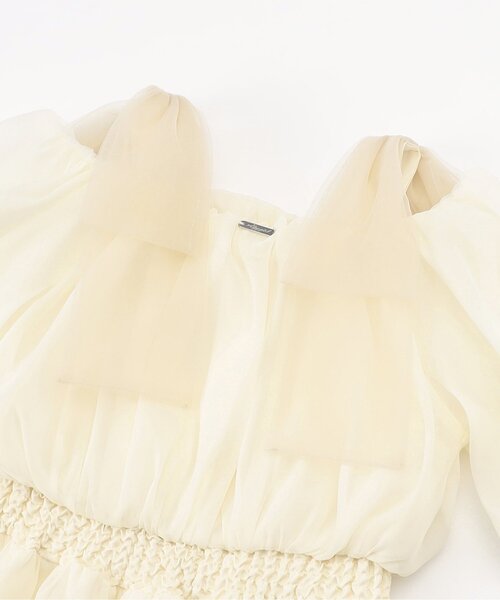 algy（アルジー）の「ふんわり肩りぼんワンピ（ワンピース・キッズ・ブラック/アイボリー/サックスブルー・XX-SMALL/X-SMALL/MEDIUM/SMALL）」の18枚目の写真