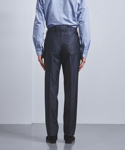 UNITED ARROWS(ユナイテッドアローズ)の「デニムジャージ サイドシャーリング 1プリーツ パンツ(スラックス・メンズ・ネイビー・46/48/50/52/54/42)」の5枚目の写真