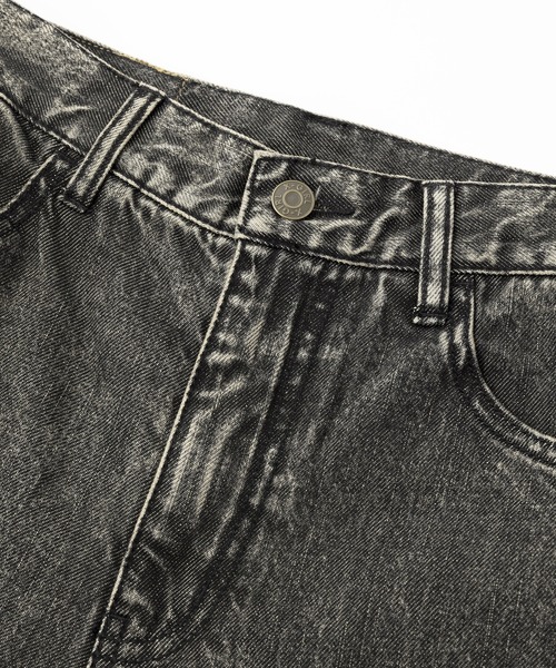 X-girl（エックスガール）の「DISTRESSED LOOSE STRAIGHT DENIM PANTS（デニムパンツ・レディース・ブラック/ライトインディゴブルー・S/M）」の14枚目の写真