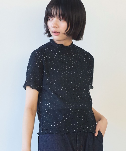 tシャツ syuwa syuwa dot ハイネック半袖プルオーバー レディース △syuwa syuwa dot ハイネック半袖プルオーバー（Tシャツ