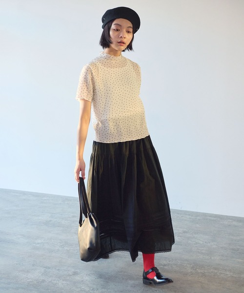 tシャツ syuwa syuwa dot ハイネック半袖プルオーバー レディース △syuwa syuwa dot ハイネック半袖プルオーバー（Tシャツ