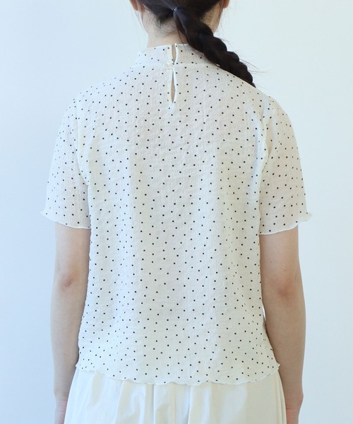 bulle de savon(ビュルデサボン)の「△syuwa syuwa dot ハイネック半袖プルオーバー(Tシャツ/カットソー・レディース・ブラック/ホワイト・FREE)」の14枚目の写真