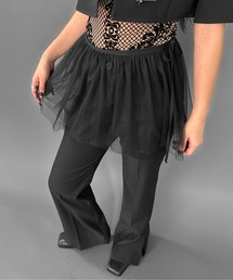 LVEU. | 【LVEU.】レイヤードチュールミニスカート / ボトムス スカート ミニ チュール レイヤード 重ね着 ラップ ブラック ホワイト 韓国 韓国ファッション モード ZOZOTOWN限定(スカート)